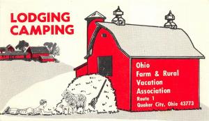 Quaker City Ohio 1960-70s Postcard Red Barn Lodging Camping