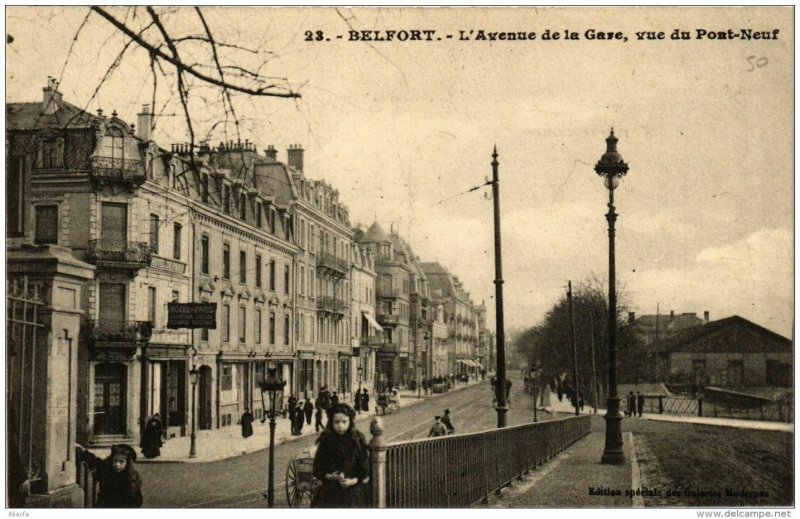 CPA BELFORT L'Avenue de la Gare vue du Pont-Neuf (722431)