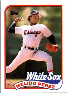 1989 Topps Baseball Card Melido Perez Chicago White Sox sk3122