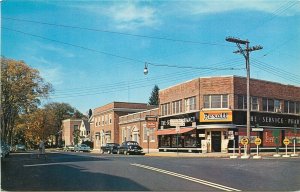 Vintage Postcard; Street Scene, Main & Railroad Streets, Canaan CT Litchfield Co