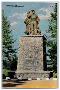 California Postcard Donner Monument Exterior View Winter c1940 Vintage Antique