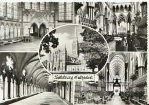 Wiltshire Postcard - Views of Salisbury Cathedral - Real Photograph - TZ12374