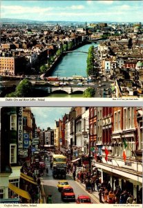 2~4X6 Postcards Dublin, Ireland  RIVER LIFFEY & GRAFTON STREET SCENE~Switzers