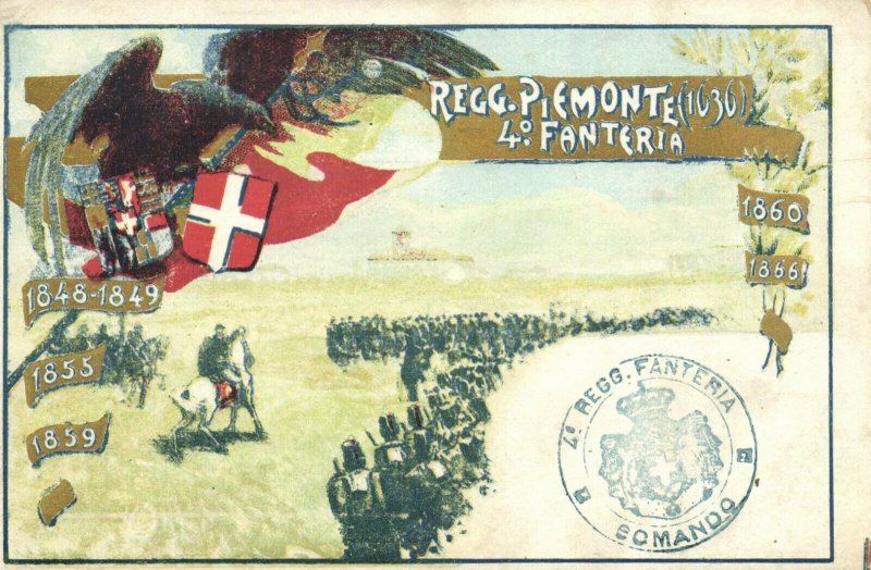 PC CPA ITALY, MILITARY PROPAGANDA, REGG. PIEMONTE, Vintage Postcard (b17778)