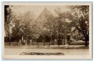 Topeka Kansas KS RPPC Photo Postcard First Christian Church c1940's Unposted