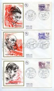 419239 FRANCE 1985 year Portraits of famous people First Day COVERS