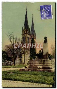 Old Postcard Moulins La Cathedrale Place Du Musee Monument Colonel Laussedat