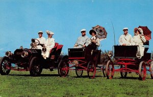 Cars of Yester-Year Antique Automobiles Edwardian Costumes '50s Vintage Postcard