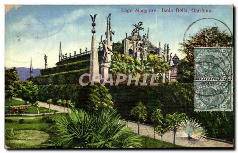 Old Postcard Isola Bella Lago Maggiore Giardino