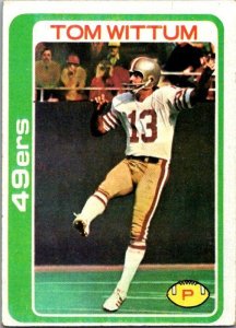 1978 Topps Football Card Tom Wittum San Francisco 49ers sk7010