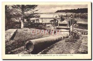 Old Postcard Army Chuignes Bertha abandoned by the Germans