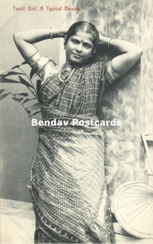 ceylon, Native Tamil Girl, Typical Beauty (1910s)