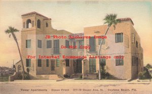 FL, Daytona Beach, Florida, Tower Apartments, Hand Colored, Albertype