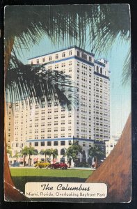 Vintage Postcard 1942 The Columbus Hotel, Miami, Florida (FLA)