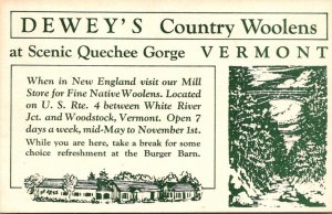 Vermont Queechee Gorge Dewey's Country Woolens Mill Store