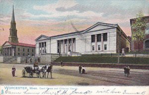 Court House and Unitarian Church Massachusetts 1906 Tucks