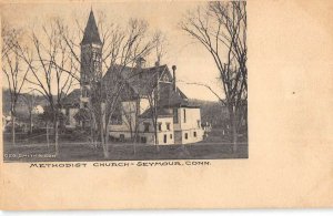 Stamford Connecticut birds eye view showing Methodist Church antique pc ZE686085