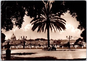 VINTAGE CONTINENTAL SIZE POSTCARD ST. PETER'S BASILICA FROM ROME REAL PHOTO 1939