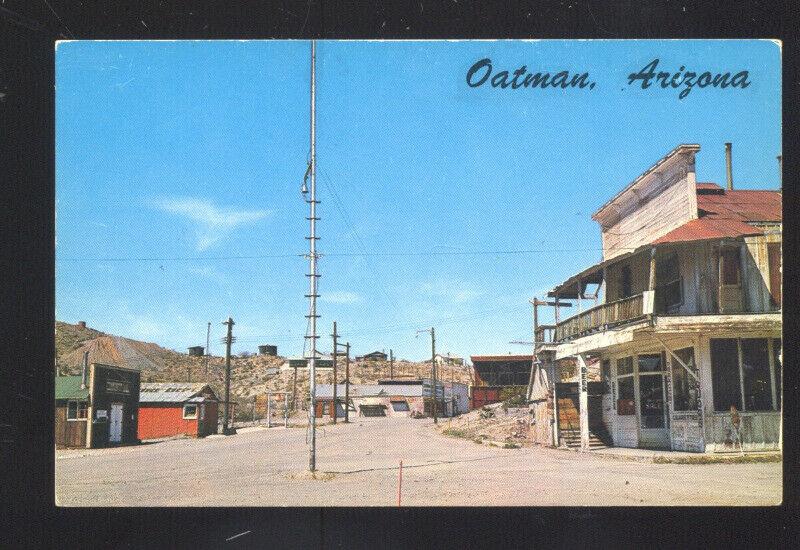 OATMAN ARIZONA ROUTE 66 DOWNTOWN STREET SCENE VINTAGE POSTCARD STORES