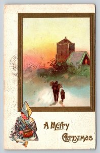 1909  A Merry Christmas   Wheeling West Virginia  Postcard
