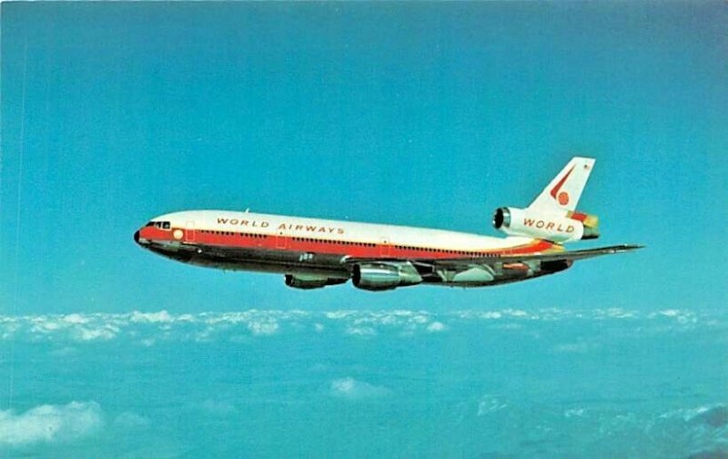  Airplane Postcard World Airways Wide Body Intercontinental Range Dc-10 30 CF  