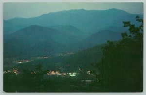 Gatlinburg Tennessee~Smoky Mountains @ Twilight~Standard Chrome Postcard