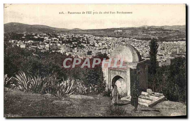 Old Postcard Panorama of Fez Taken from Riviera Fort Bordonneau