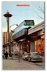 Seattle World's Fair Monorail Space Needle Postcard Downtown Seattle Washington