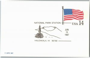 National Park Station Haleakala HI c1987 U.S. Postal Service Postcard C68