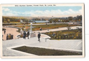 St Louis Missouri MO Postcard 1915-1930 Forest Park Sunken Garden