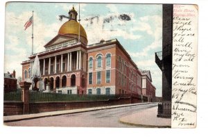 State House, Boston, Massachusetts, Used 1906 Flag Cancel