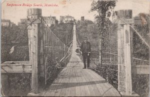 Souris Manitoba Suspension Bridge Man MB Postcard H29 *as is