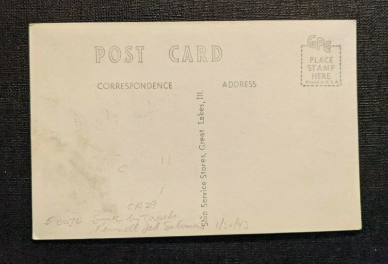 Mint Vintage USS Chicago Navy RPPC