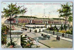 1907 Jamestown Virginia Postcard Mines Metallurgy Building Exposition Road Crowd