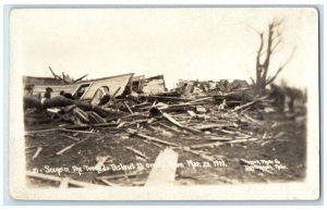 Omaha Nebraska NE RPPC Photo Postcard Scene In The Tornado District 1913 Antique