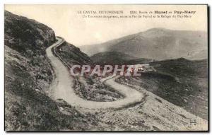 Old Postcard Pitteresque Cantal Road Murat Le Puy Mary A dangerous turning re...