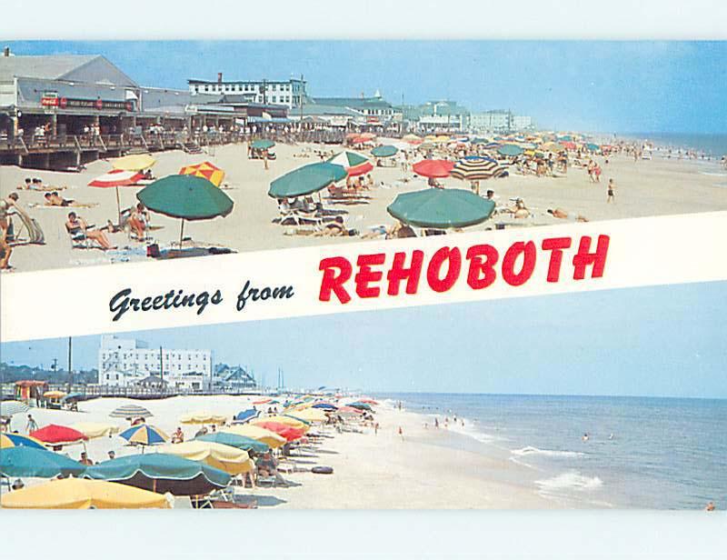 Pre-1980 COCA-COLA SIGNS AT FOOD STAND ON BEACH Rehoboth Beach Delaware DE M6957