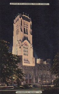 Scottish Rite Cathedral Tower At Night Indianapolis Indiana