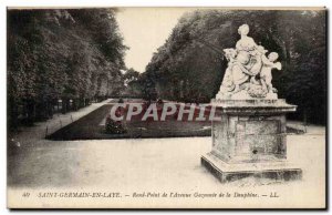 Old Postcard Saint Germain en Laye roundabout of grassy avenue Dauphine