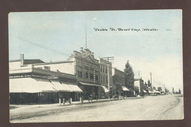 MURRAY UTAH DOWNTOWN STATE STREET CORNER DDRUG STORE VINTAGE POSTCARD