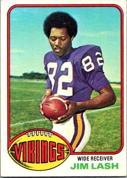 1976 Topps Football Card Jim Lash Minnesota Vikings sk4427