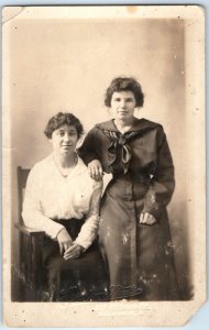 x6 LOT 1910s Women Pair Portrait RPPC Family Sibling Friend Lady Girl Photo A176