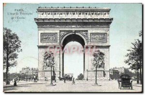 Old Postcard Paris Arc de Triomphe Etoile