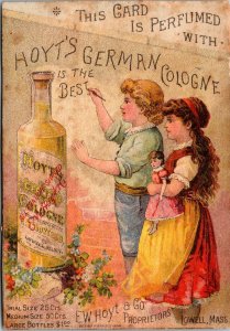 1885 E.W. Hoyt & Co. Hoyt's German Cologne/Rubifoam Boy and Girl Trade Card 