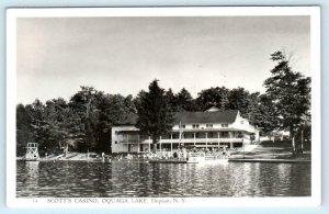 RPPC  DEPOSIT, New York NY ~ Oquaga Lake SCOTT'S CASINO ca 1940s Postcard