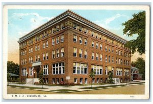 c1920's YMCA Building Roadside Pathways Entrance Galesburg Illinois IL Postcard