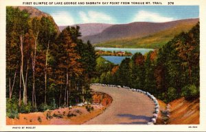 New York Lake George First Glimpse and Sabbath Day Point From Tongue Mountain...