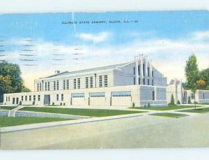 Linen BUILDING SCENE Elgin - Near Rockford & Chicago Illinois IL H6409