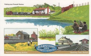 Garstang Town Station Fishing At Preesall Nateby Railway Postcard