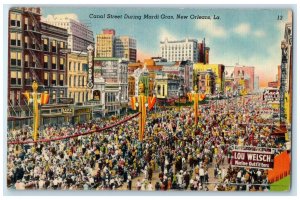 c1940s Canal Street During Mardi Gras New Orleans Louisiana LA Unposted Postcard